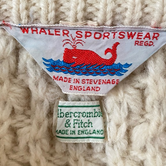 Vintage Wool Fishermans Sweater Whaler Sportswear England Abercrombie & Fitch - Picture 9 of 13